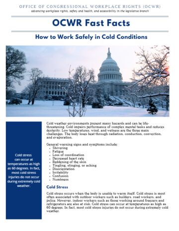 Cover Page Of The How to Work Safely in Cold Conditions PDF