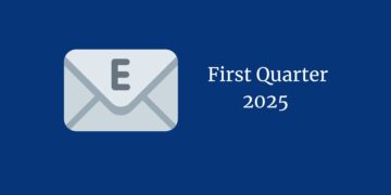 Email icon with text on the right that reads First Quarter 2025