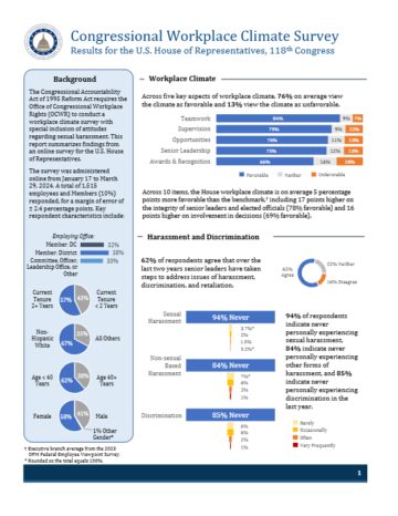 Report summary with pie charts and bar graphs